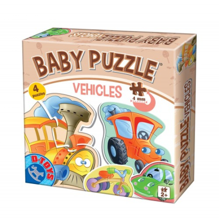 Jucarii - BABY PUZZLE VEHICLES - 4 PUZZLE - DE LA 2 ANI