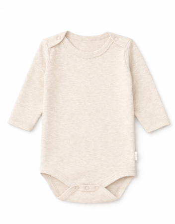 Body - Body simplu cu mânecă lungă, Bej