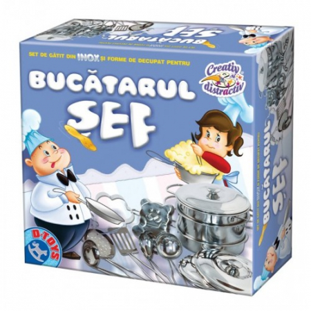 Jucarii educative - BUCATARUL SEF - SET DE VASE DIN INOX