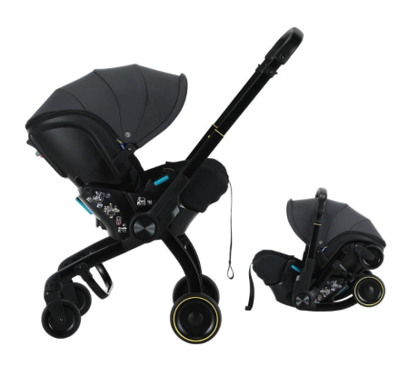 Carucior 2 in 1 - Carucior 3 in 1 pentru copii, Cu scoica auto, Ultrapliabil, Aprobat pentru transport avion, Maner telescopic si reversibil, Pozitie de somn