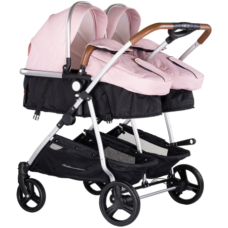 Pentru bebe - Carucior gemeni Chipolino Duo Smart 2 in 1 pink marshmallow