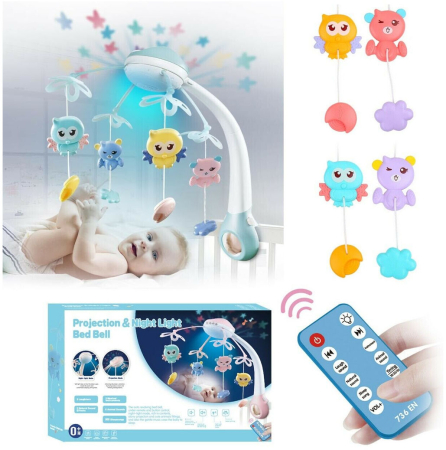Jucarii interactive bebe - Carusel muzical cu proiectii si telecomanda