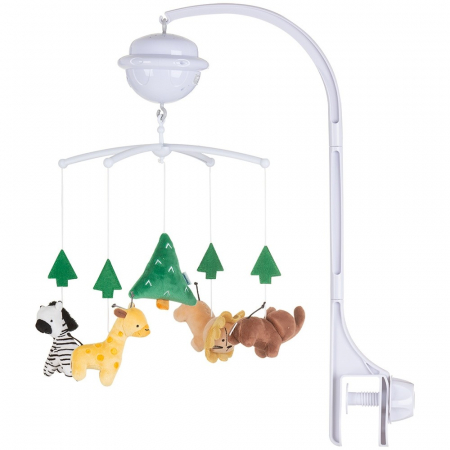 Jucarii interactive bebe - Carusel muzical pentru patut cu proiector Chipolino Jungle