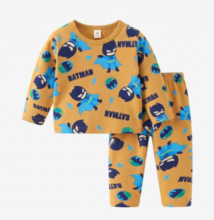 Set nou nascut - Compleu 2 piese, pentru copii, tip pijama, din bumbac 100%, Batman