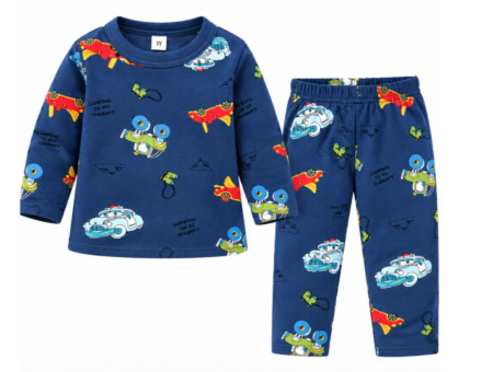 Set nou nascut - Compleu 2 piese, pentru copii, tip pijama, din bumbac 100%, Cars