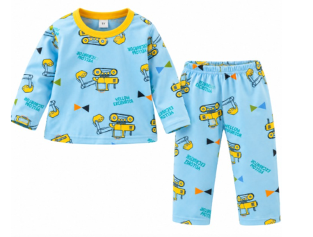 Set nou nascut - Compleu 2 piese, pentru copii, tip pijama, din bumbac 100%, Cars, Bleu