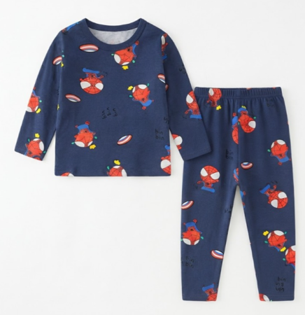Set nou nascut - Compleu 2 piese, pentru copii, tip pijama, din bumbac 100%, Micul Spideramn