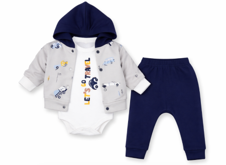 Costumase - Compleu 3 piese, cu body, Bebe calatoreste