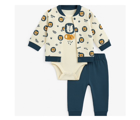 Set nou nascut - Compleu 3 piese, cu body, Eu sunt regele