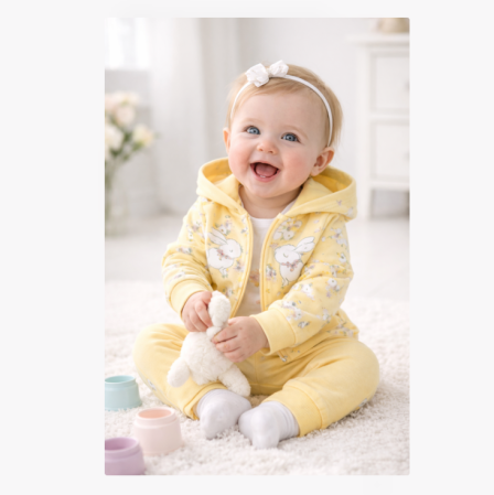 Costumase primavara-vara - Costumas 3 piese, Iepurasi coconasi, Galben