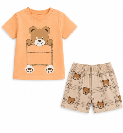 Set nou nascut - Costumas de vara, Teddy, Orange