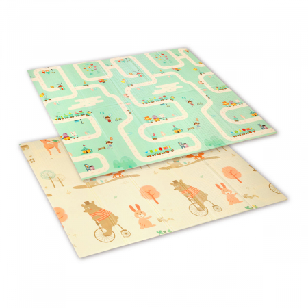 Covoras de joaca - Covoras educativ din spumă XPE 180 x 200 cm Babyono, Cu doua fete