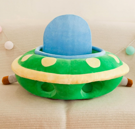 Fotolii copii - Fotoliu din plus, model centru de joaca, cu spatar detasabil, verde