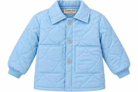 Haine baieti - Geacă matlasată pentru copii, cu buzunare, bleu