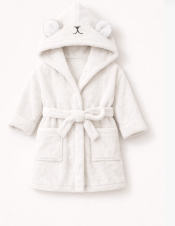 Prosop de baie - Halat de baie pentru copii cu glugă, Superabsorbant, Alb