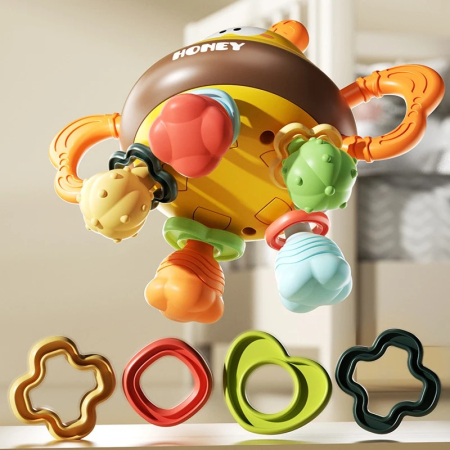 Jucarii interactive bebe - Jucarie bebe, pentru dentitie, din silicon, albinuta