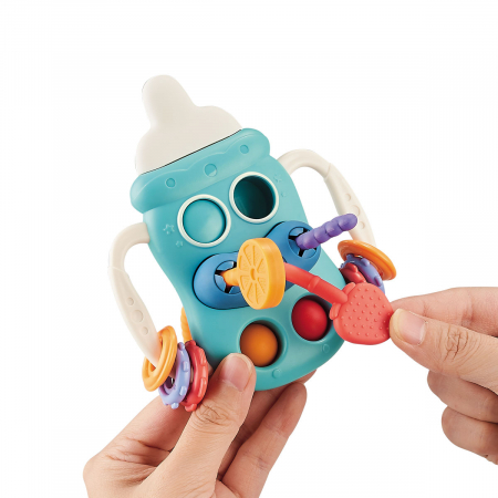 Jucarii interactive bebe - Jucarie senzoriala, dezvoltare abilitati motorii bebelus, Sticla, Babyono