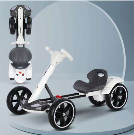 Jucarii - Kart electric de drift pentru copii 3–8 ani, baterie 12V 7Ah, motor 35W, lumini LED, muzică Bluetooth, rotire 360°, autonomie până la 120 min