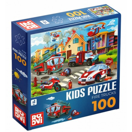 Noutati - KIDS PUZZLE 100 FIRE TRUCKS