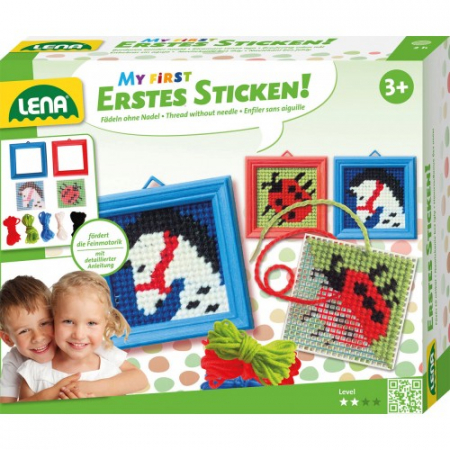 Jucarii educative - LENA - SA COASEM ( FARA AC )- PRIMA BRODERIE - CAL / BUBURUZA - 42685 - ( 2 CADRE CU RAMA )