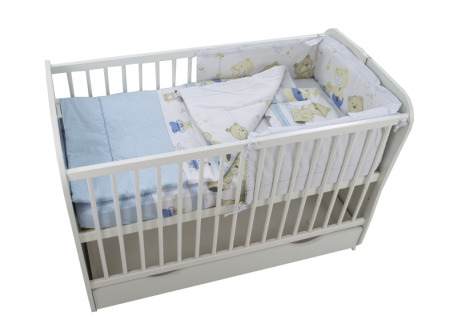 Lenjerii 4 piese - Lenjerie MyKids Teddy Play Blue M1 4 Piese 140x70