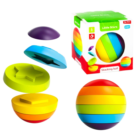 Jucarii interactive bebe - Little Stars, Joc piramida cu cercuri - Toi-Toys