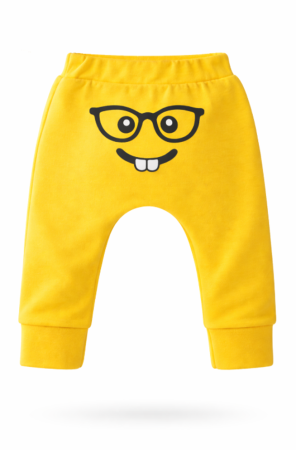Pantaloni de exterior - Pantaloni cu Imprimeu Emoji Zâmbitor, dintisori