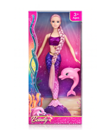 Papusi, plusuri, zane si figurine - Papusa sirena cu par impletit