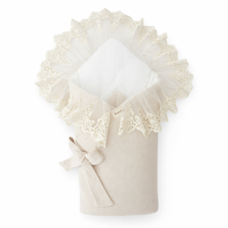 Haine bebe baietei - Paturica tip portbebe, stil elegant, cu dantela