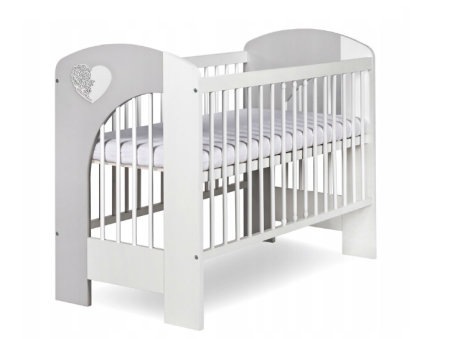 Patut din lemn - Patut copii din lemn KLUPS NEL Heart Alb Gri