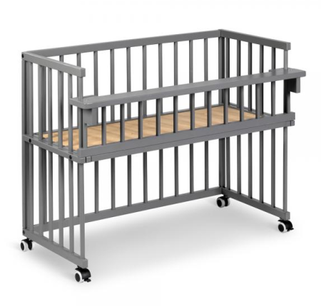 Patut din lemn - Patut copii din lemn KLUPS Piccolino Grafit 90x40 cm