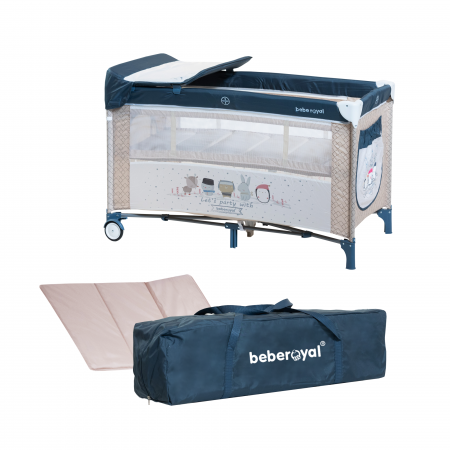 Noutati - PATUT PLIABIL BEBE ROYAL LITTLE FRIEND ALBASTRU