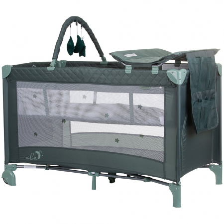 Noutati - Patut pliabil cu saltea de infasat Chipolino Luna pastel green