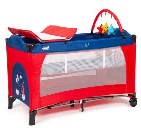 Promotii - Patut pliant 2 niveluri Juju Sleepy Baby, Unicorn