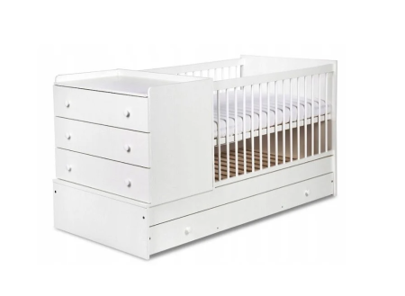Patut bebe - Patut Transformabil Pentru copii Klups KOMPAKT Alb