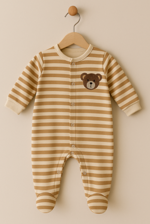 Haine bebe baietei - Salopeta, 0-3 luni, Cu ursulet brodat