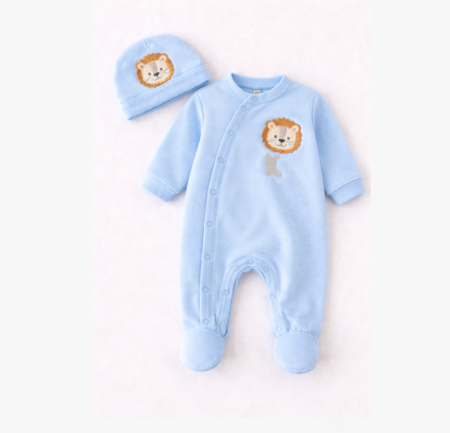 Costumase vara-primavara - Salopeta cu caciulita, Leut, Albastru