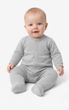 Haine bebe fetite - Salopeta din bumbac pentru bebe, Gri