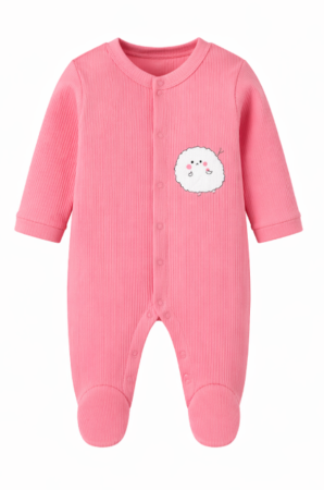 Noutati - Salopeta fetite, din bumbac, model oita, roz