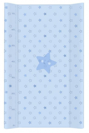 Saltea patut - Saltea de Infasat COMFORT 50x70cm, cu Intaritura, Grosime 3cm, Sistem Anti-Alunecare, stele, albastru