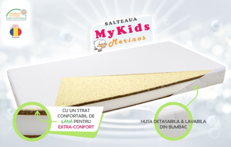 Saltea patut - Saltea fibra cocos MyKids Merinos 120x60x09 (cm)