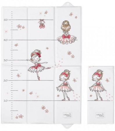 Saltea patut - Salteluta pliabila pentru infast, ideala voiaj, 60x40 cm, Ceba Baby, Balerina