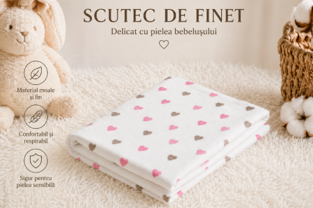 Noutati - Scutec din finet, Fabricatie Romania, Model inimioare