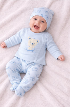 Set nou nascut - Set 3 piese, Bebe nazdravan, 0-3 luni