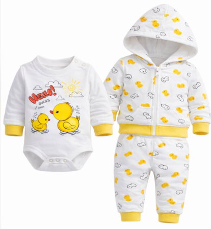 Costumase toamna-iarna - Set 3 piese, cu hanorac, model Ratuste