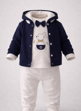 Set nou nascut - Set 3 piese, Iepurasul elegant