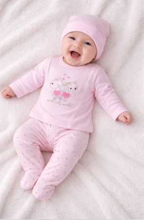 Costumase toamna-iarna - Set 3 piese, Pisicutele bunicii, 0-3 luni