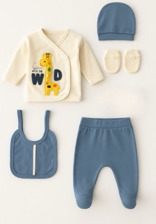 Costumase - Set 5 piese bebelus, Girafa 3D