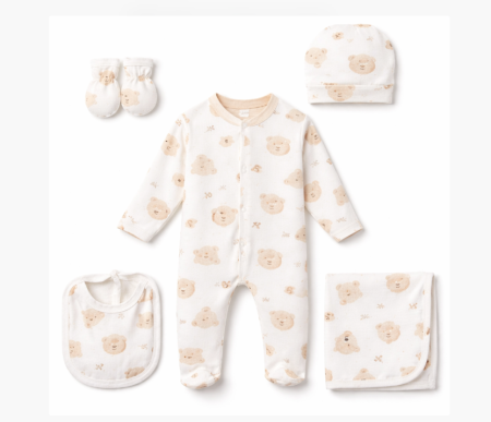 Costumase vara-primavara - Set 5 piese, cu Paturica, Bej