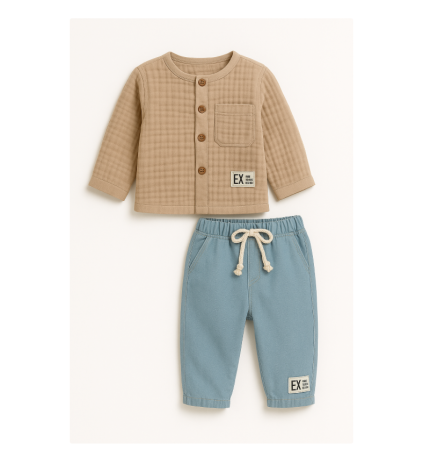 Set nou nascut - Set blug si camasa muselina